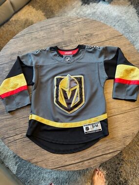 Official licensed NHL Vegas Golden Knights Youth Gray & Gold Hockey Jersey